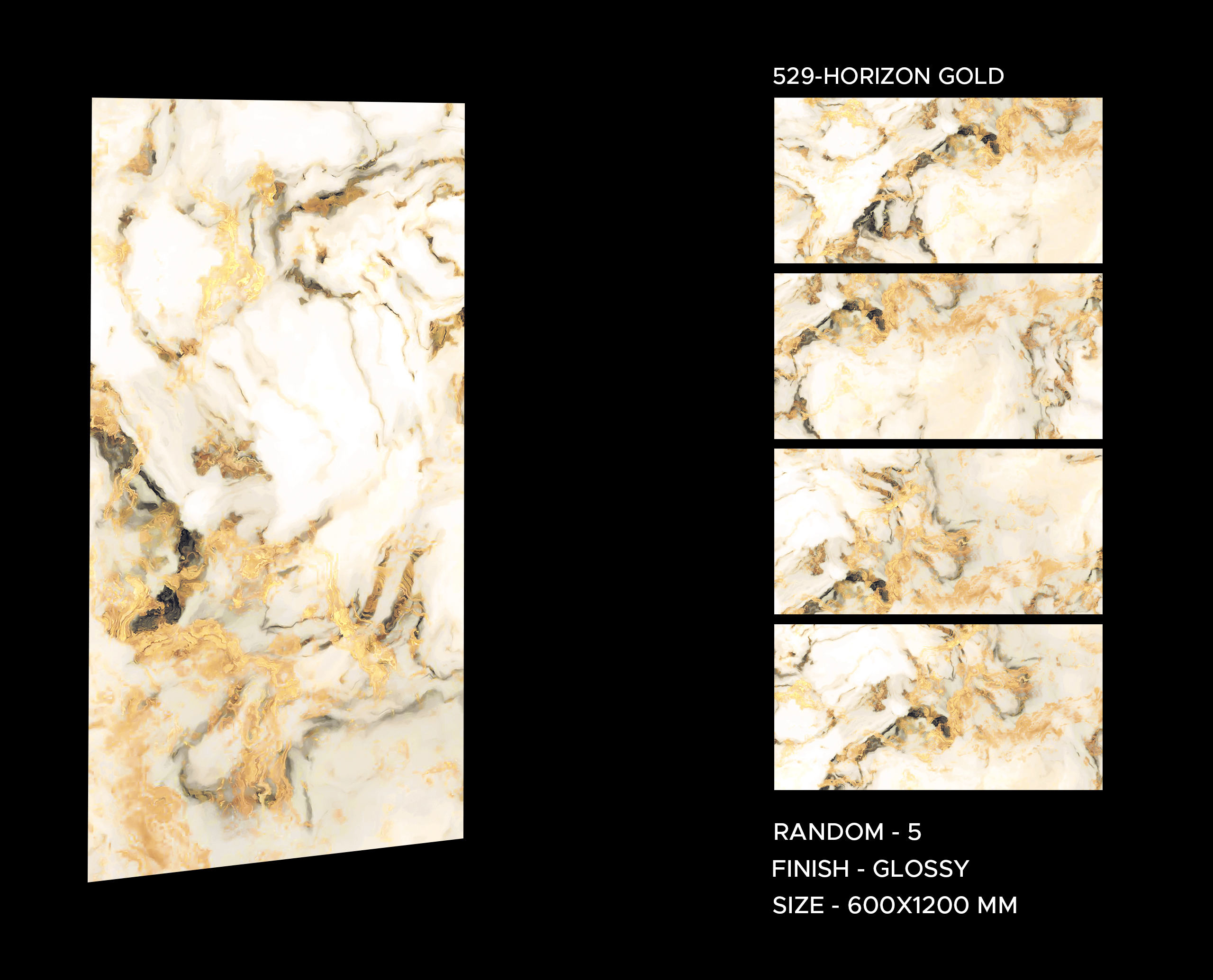 Full Pallet - Horizon Gold Tiles 600x1200mm Polished Porcelain Wall & Floor Tile - Image 7