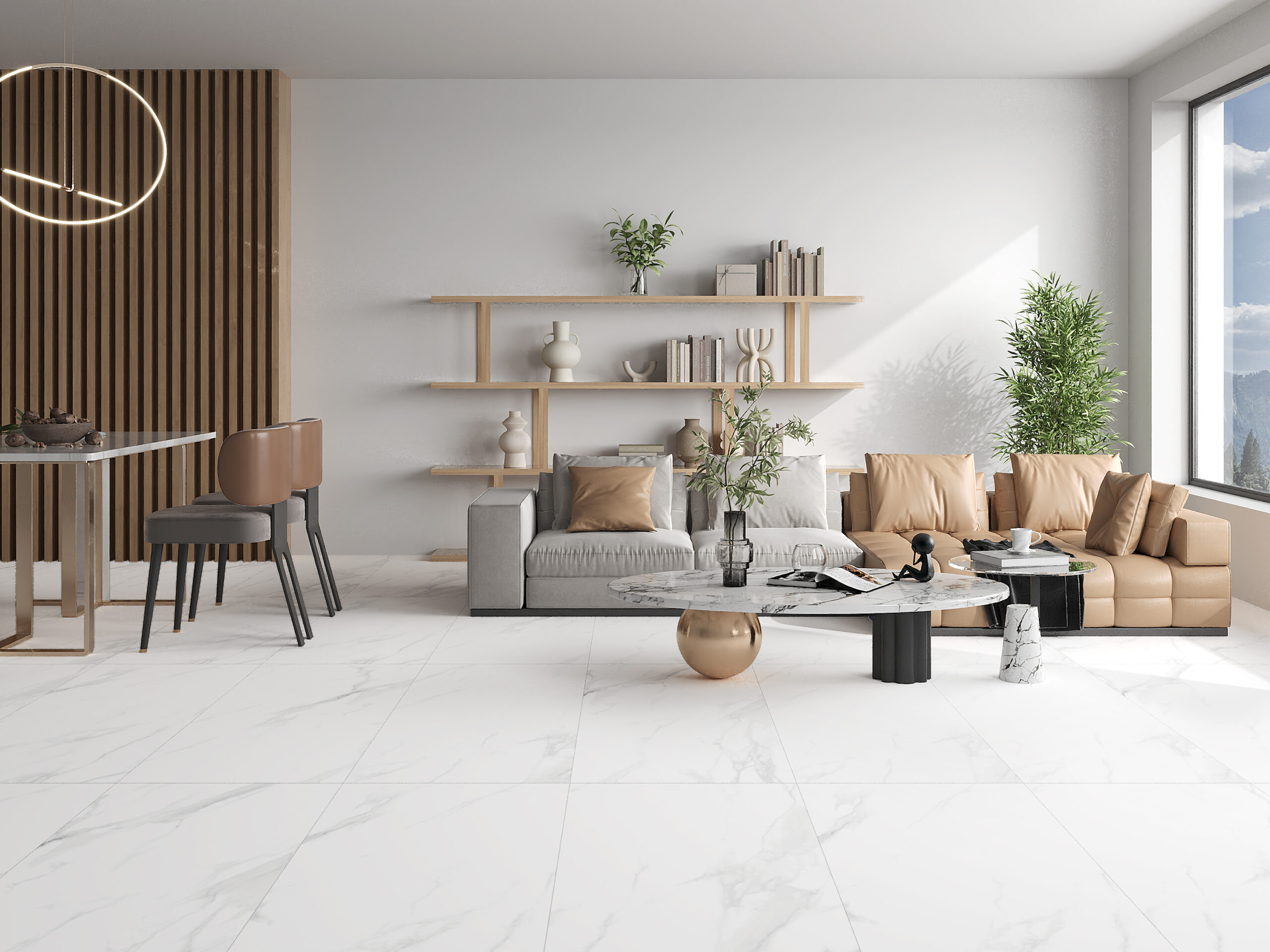 Carrara White Matt Tiles 600x1200mm Matt Porcelain Wall & Floor Tile - Image 3