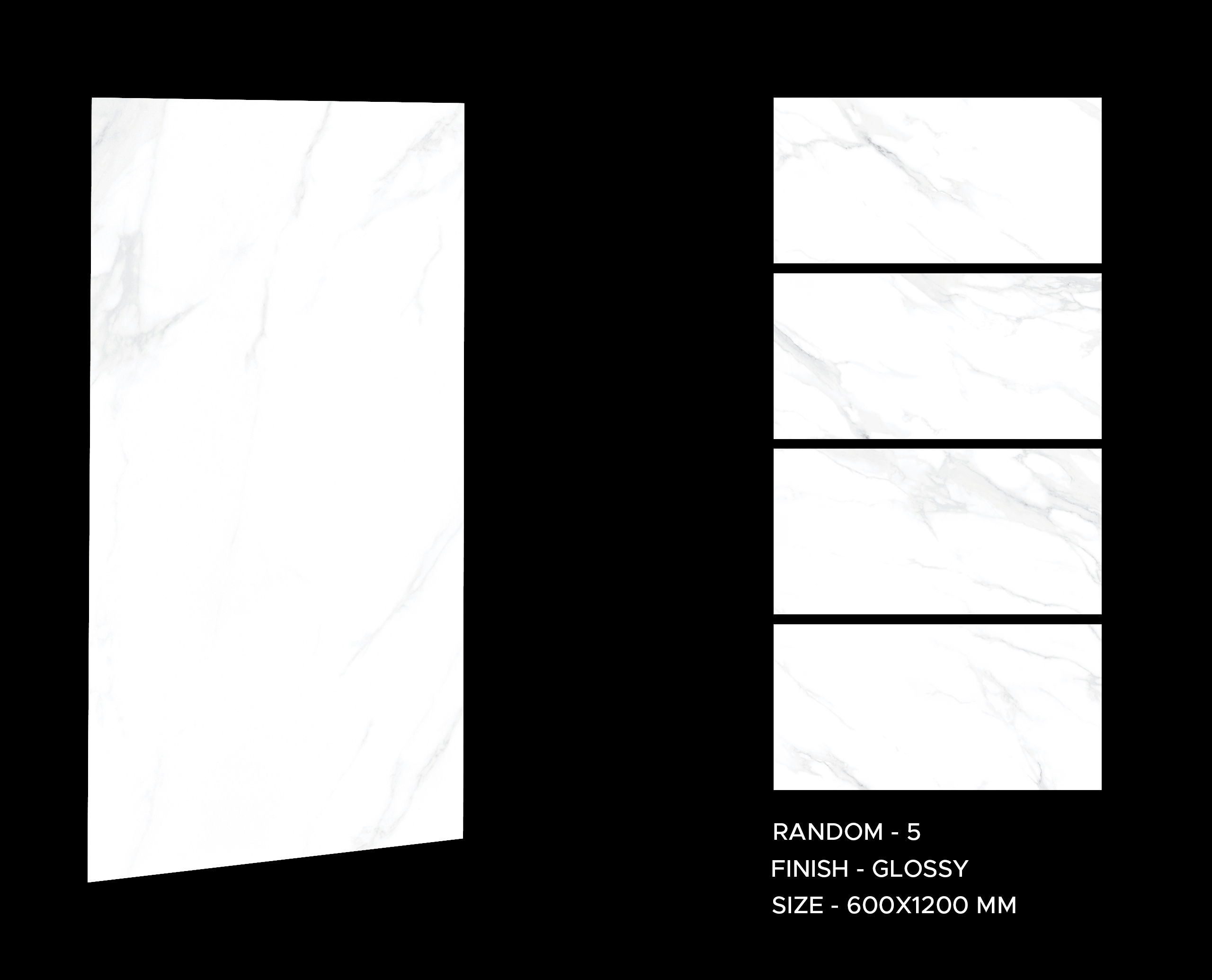 Carrara White Gloss Tiles 600x1200mm Polished Porcelain Wall & Floor Tile - Image 8