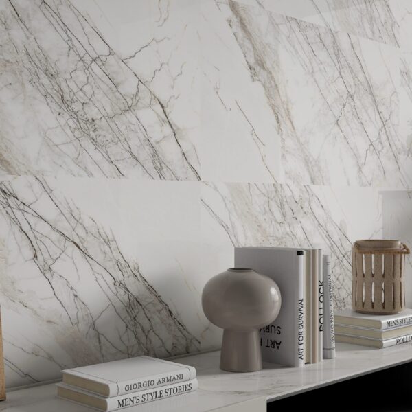 Crystal White 600x1200mm Polished Porcelain Wall & Floor Tile