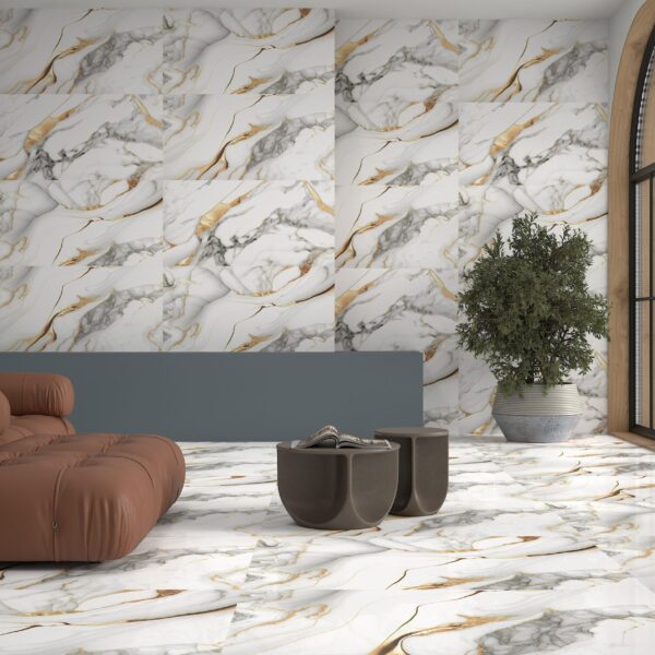 Albany Gold 600x1200mm Polished Porcelain Wall & Floor Tile