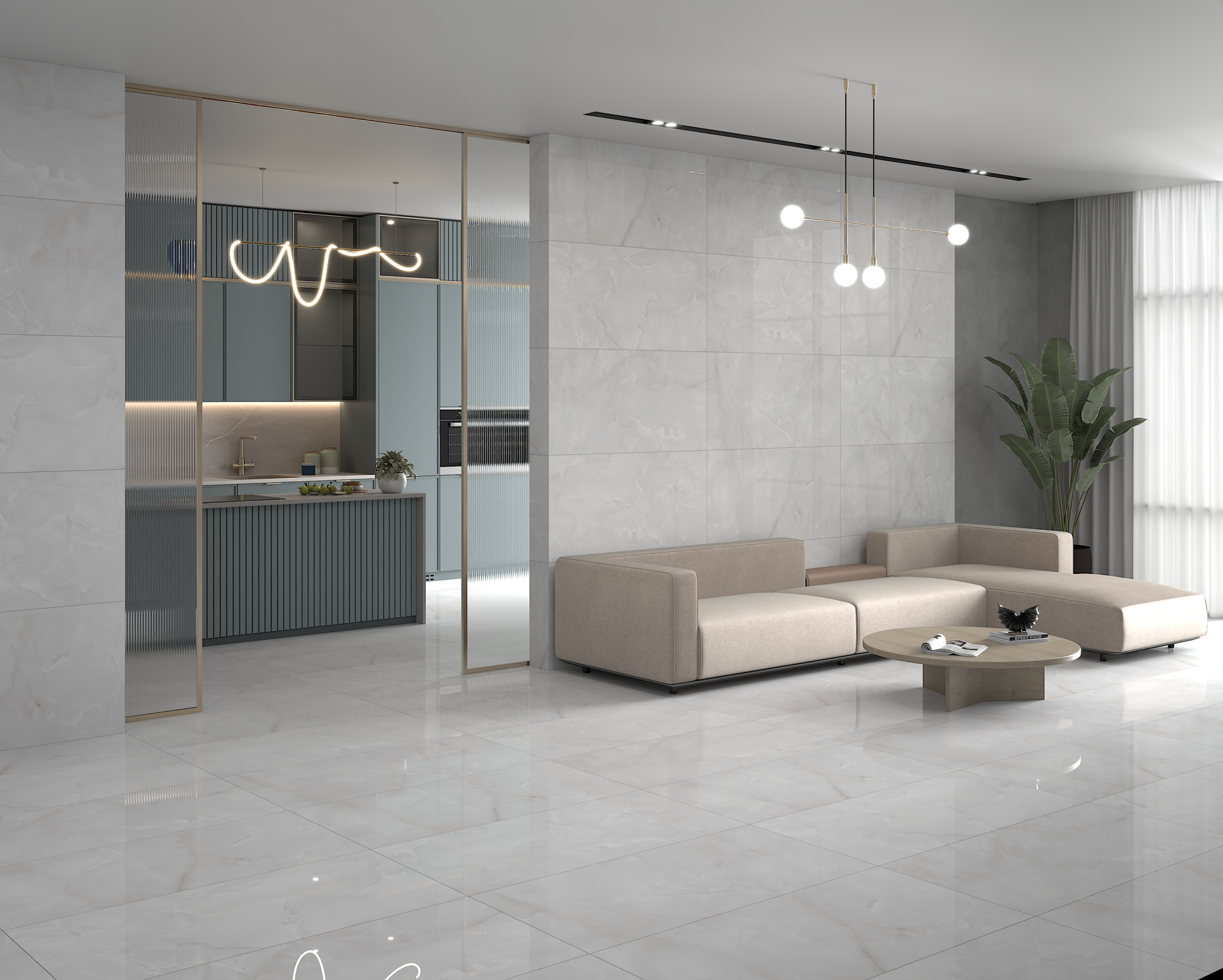 Snow Onyx 600x1200mm Polished Porcelain Wall & Floor Tile
