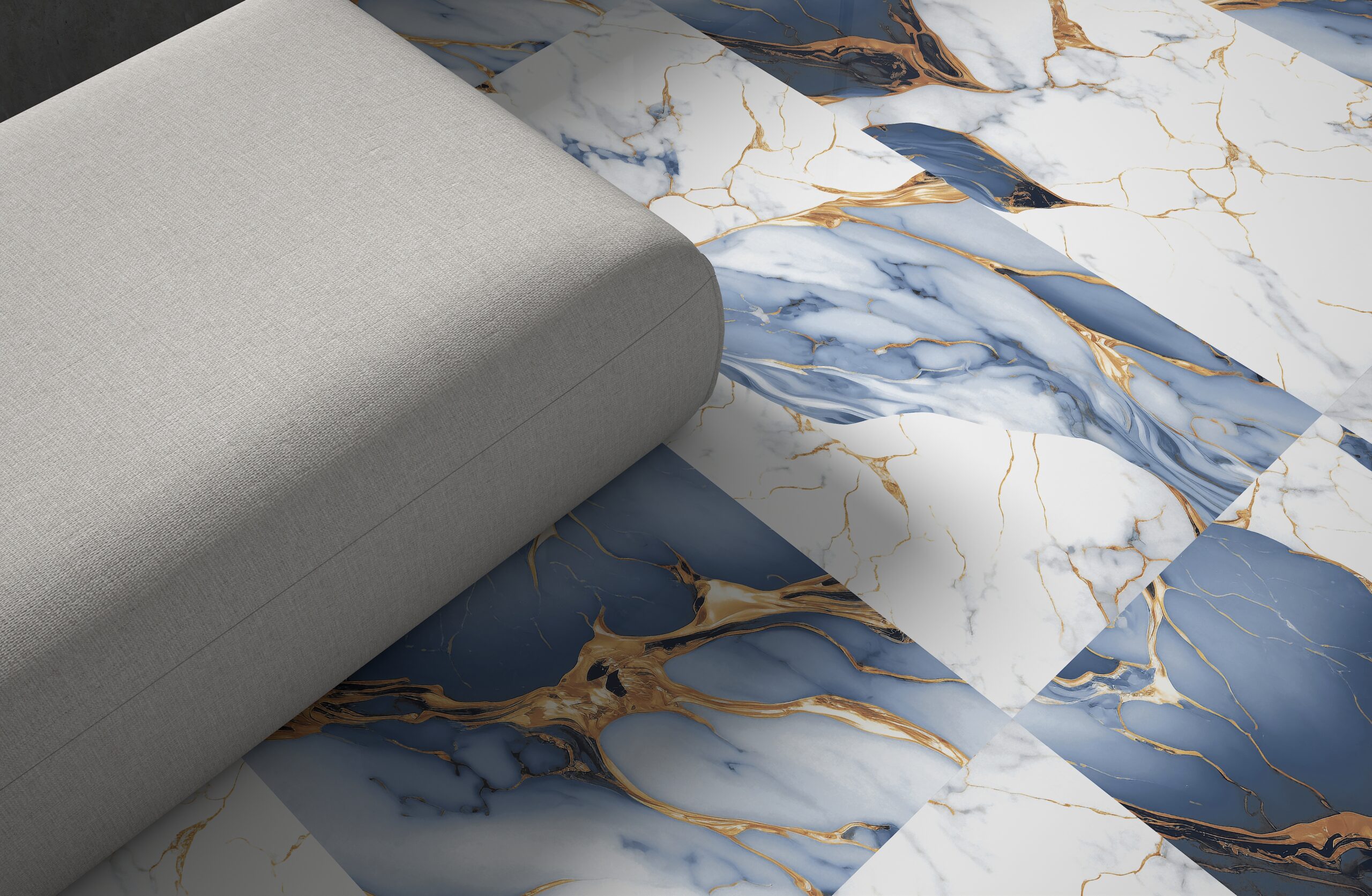 Nicolina Blue 600x1200mm Polished Porcelain Wall & Floor Tile - Image 2