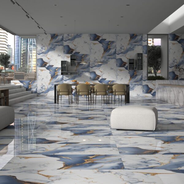 Nicolina Blue 600x1200mm Polished Porcelain Wall & Floor Tile