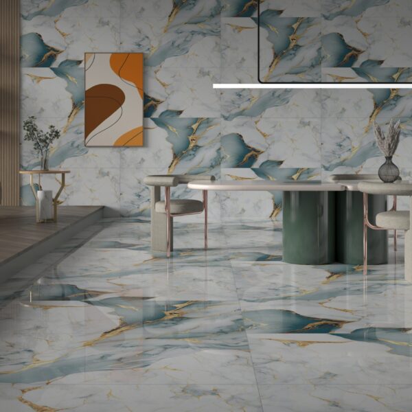 Nicolina Green 600x1200mm Polished Porcelain Wall & Floor Tile