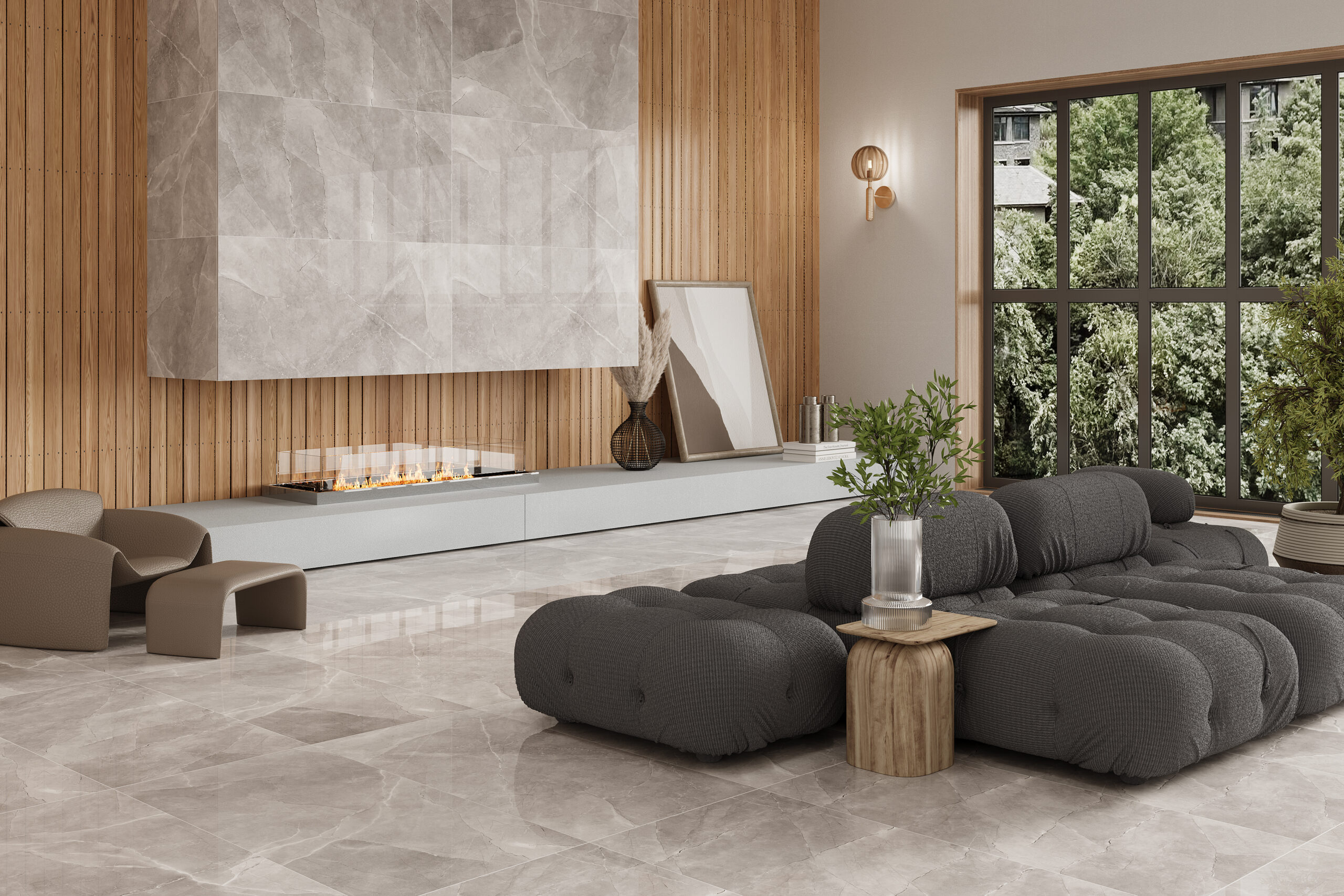Milan Gris 600x1200mm Polished Porcelain Wall & Floor Tile