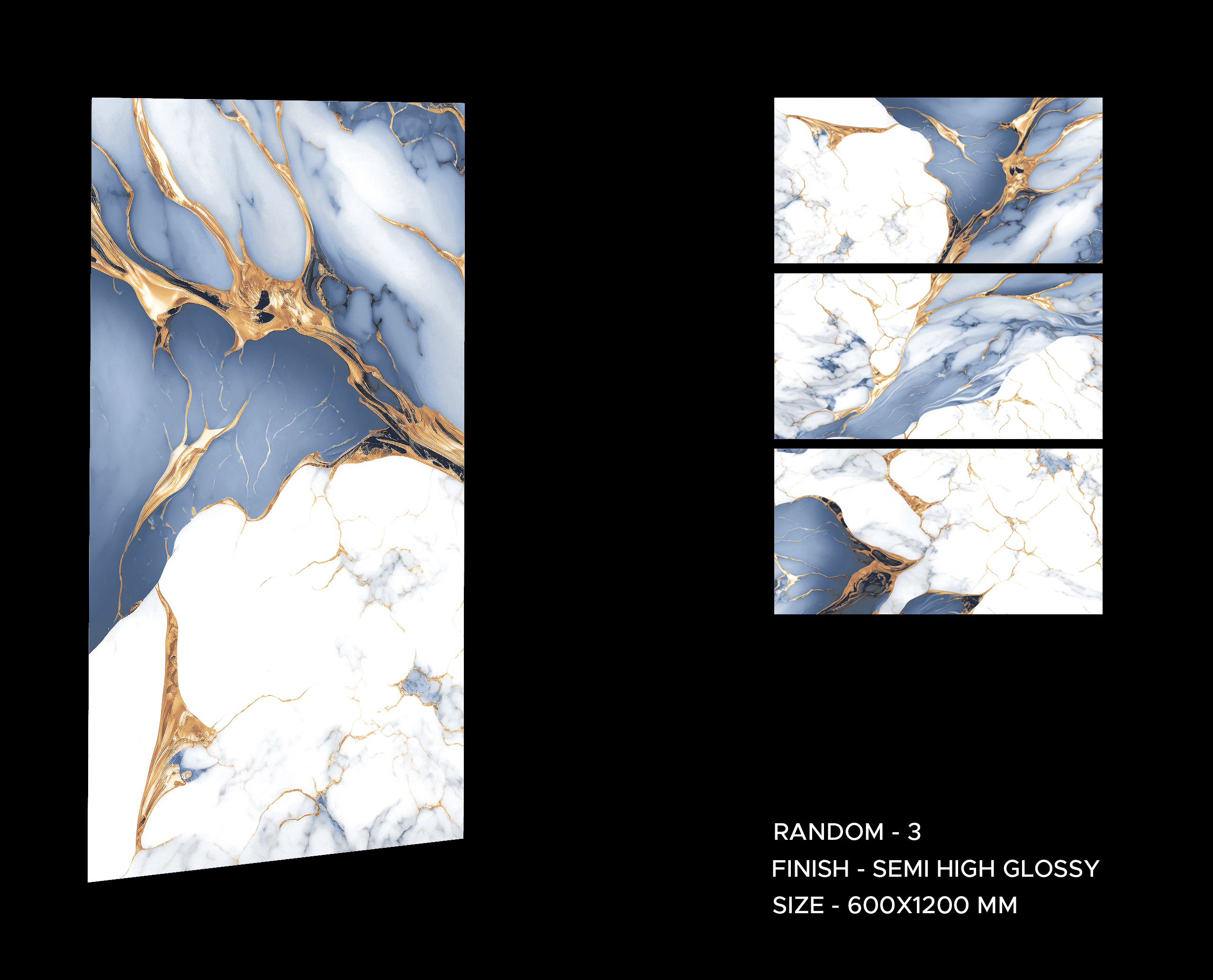 Nicolina Blue 600x1200mm Polished Porcelain Wall & Floor Tile - Image 7