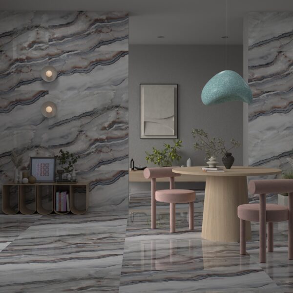 Onyx Avion Grey 600x1200mm High Gloss Polished Porcelain Wall & Floor Tile