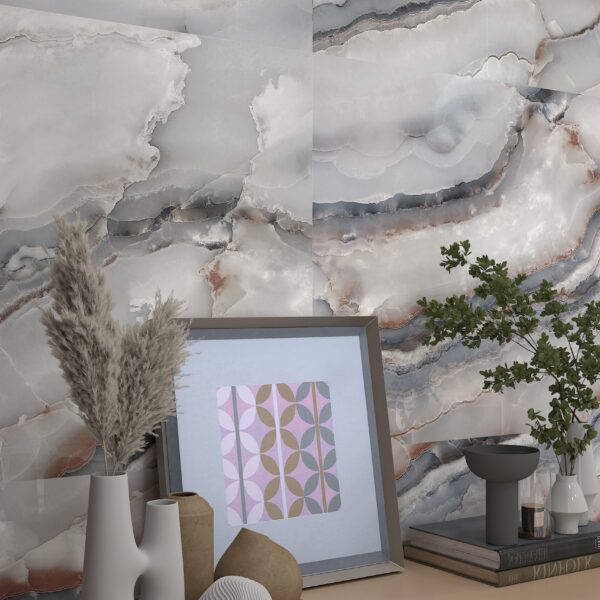 Onyx Avion Grey 600x1200mm High Gloss Polished Porcelain Wall & Floor Tile