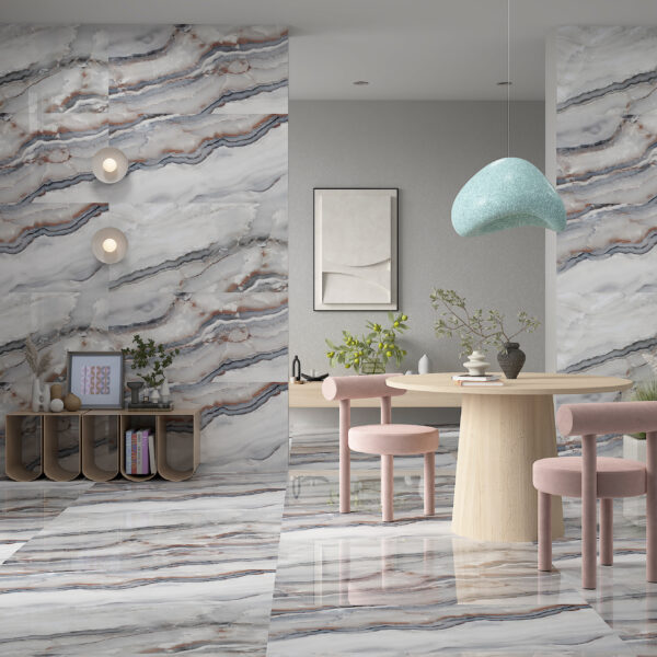 Onyx Avion Grey 600x1200mm High Gloss Polished Porcelain Wall & Floor Tile