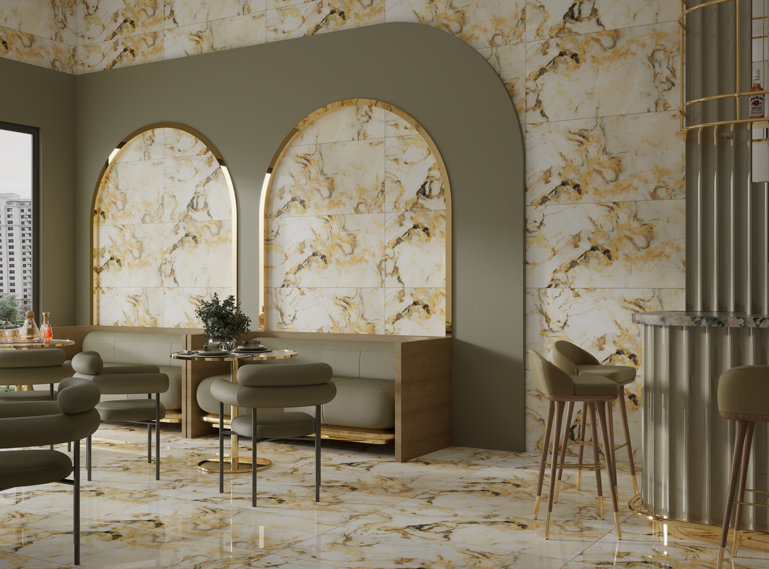 Sky Gold Tiles 600x1200mm Polished Porcelain Wall & Floor Tile